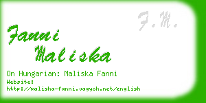 fanni maliska business card